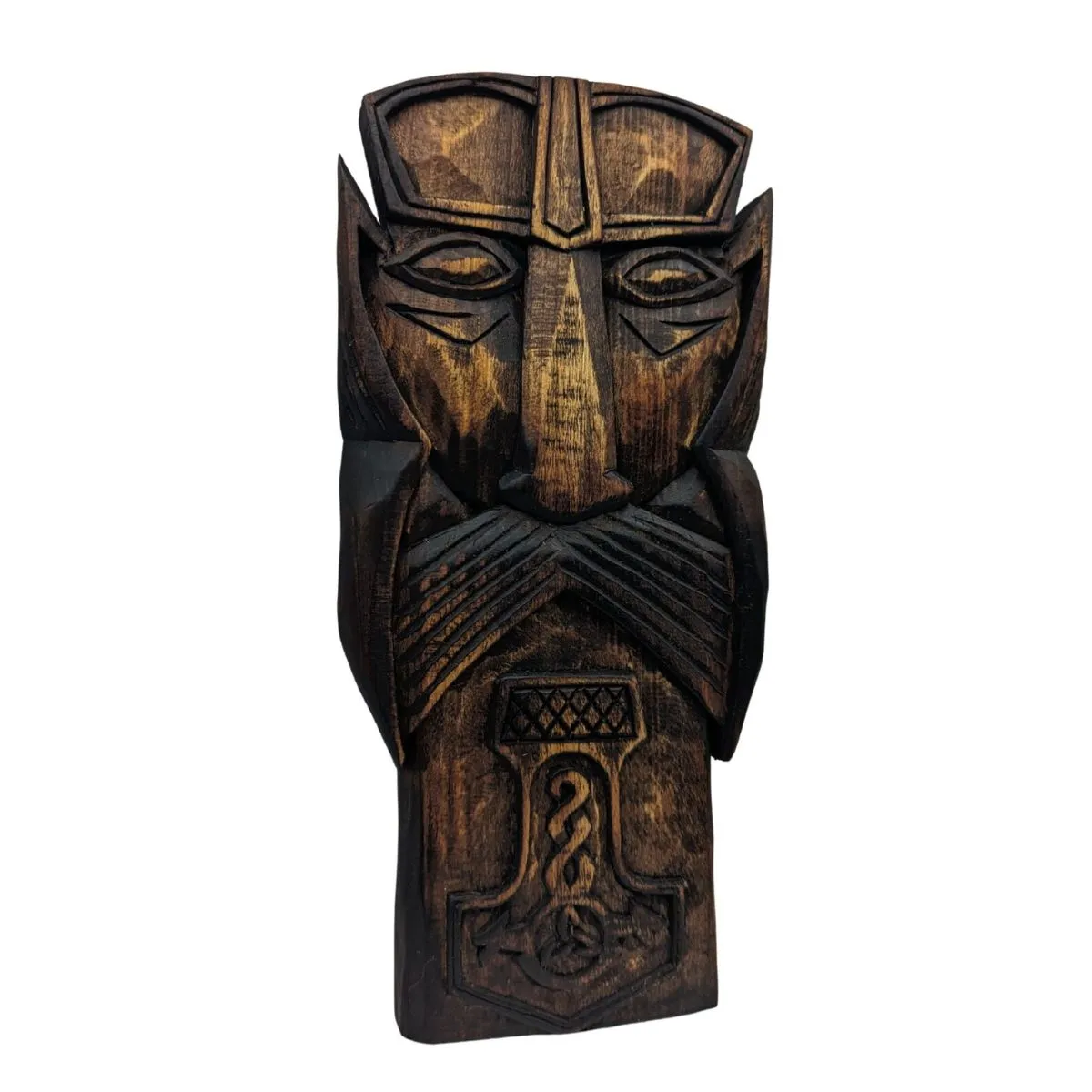 Thor carving wood wall panel