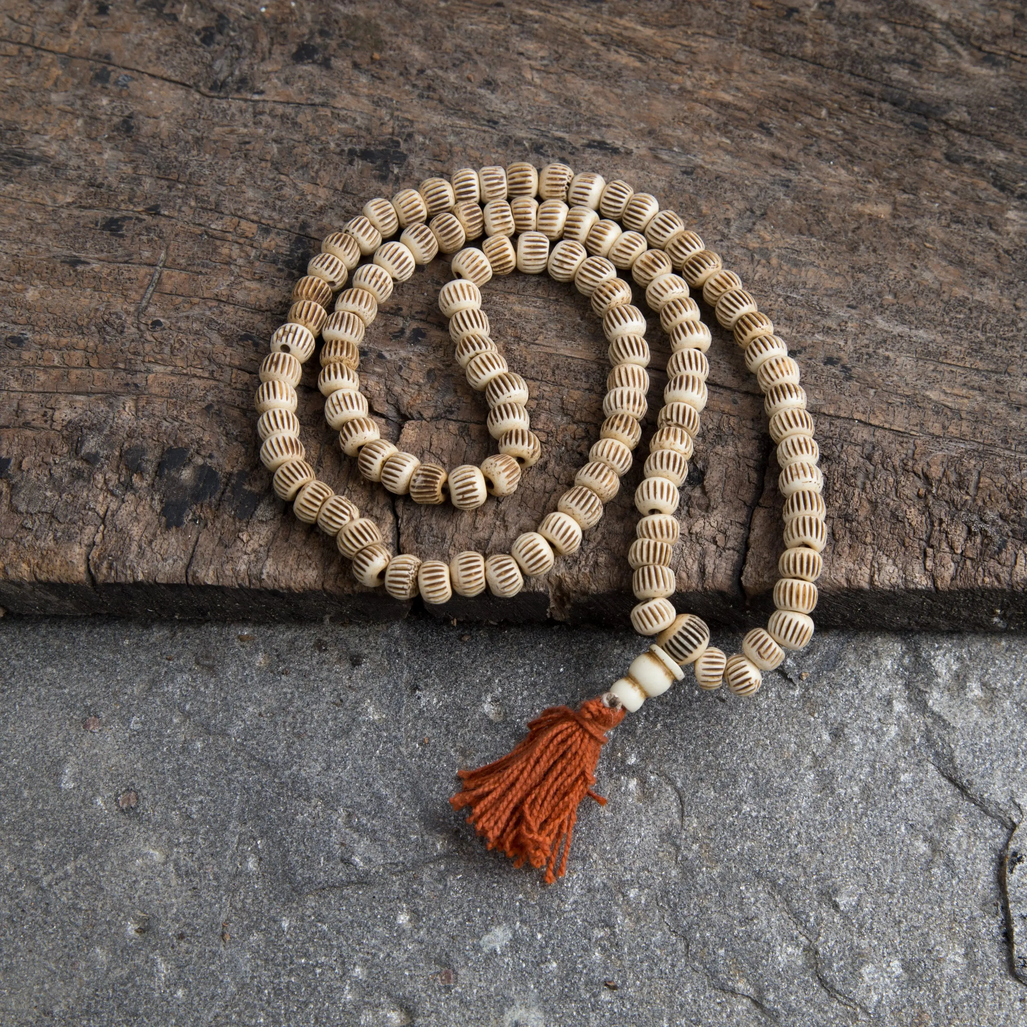Tibetan Bone Mala Necklace