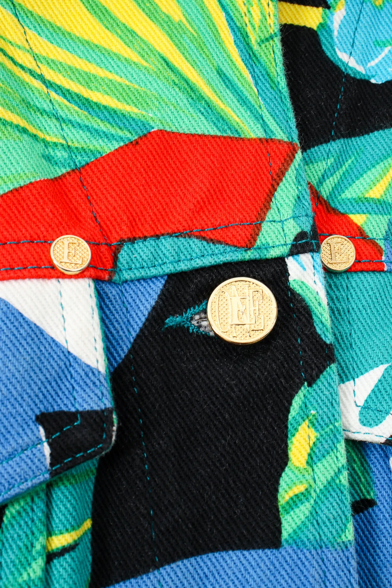 Tropical Parrot Denim Jacket & Pant Set