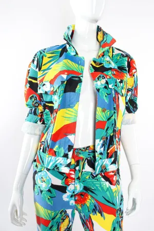 Tropical Parrot Denim Jacket & Pant Set