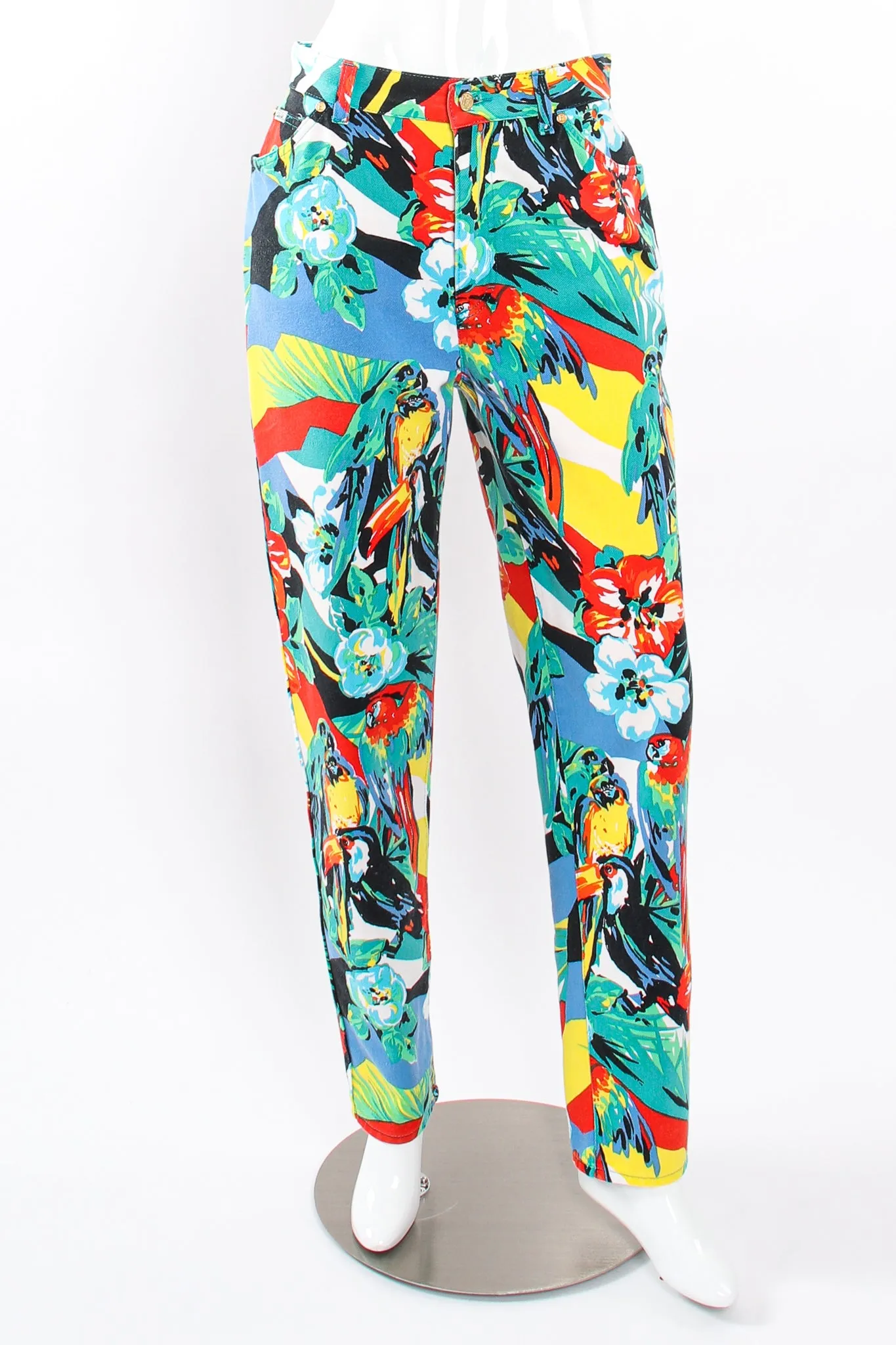 Tropical Parrot Denim Jacket & Pant Set