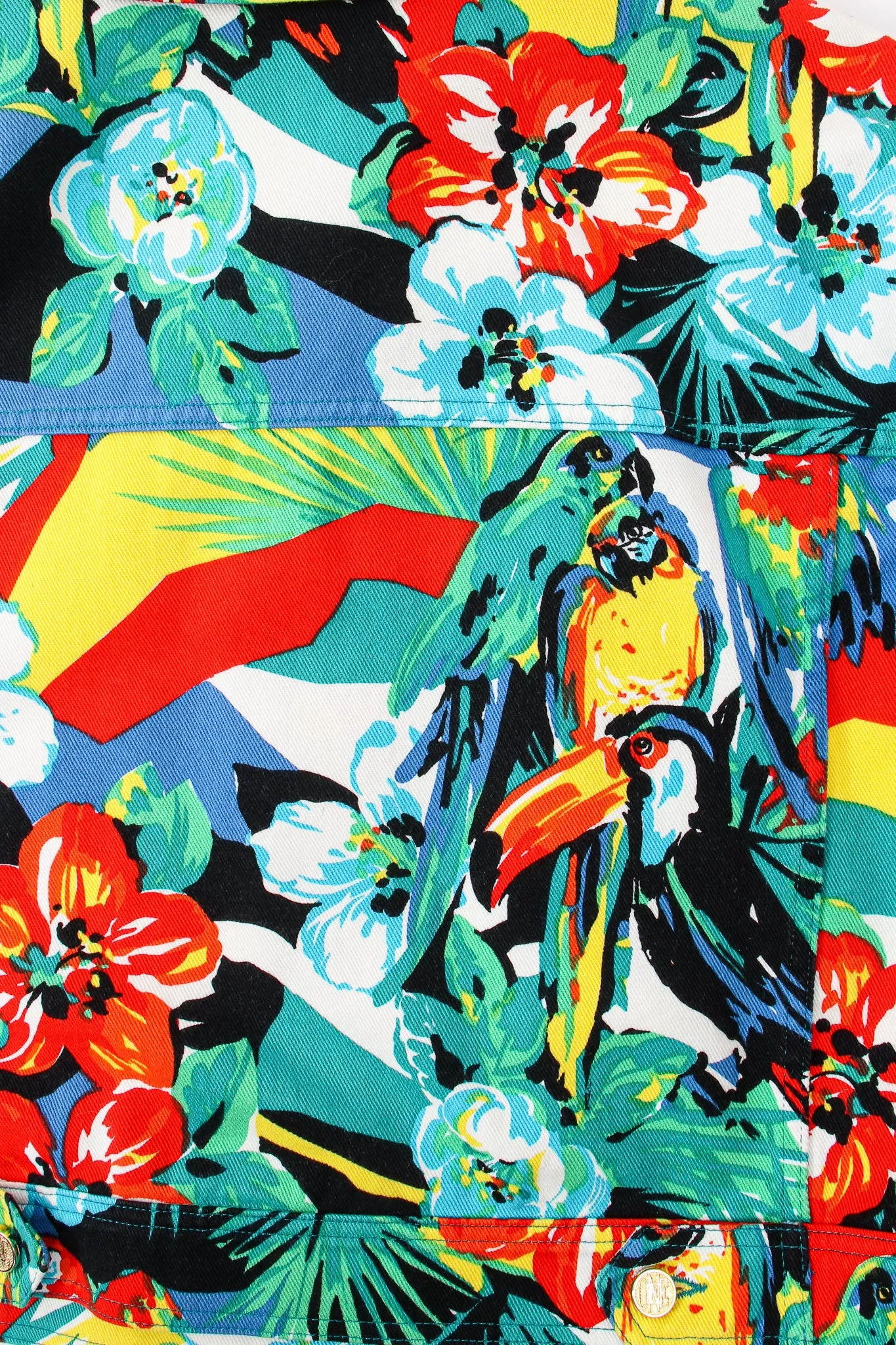 Tropical Parrot Denim Jacket & Pant Set