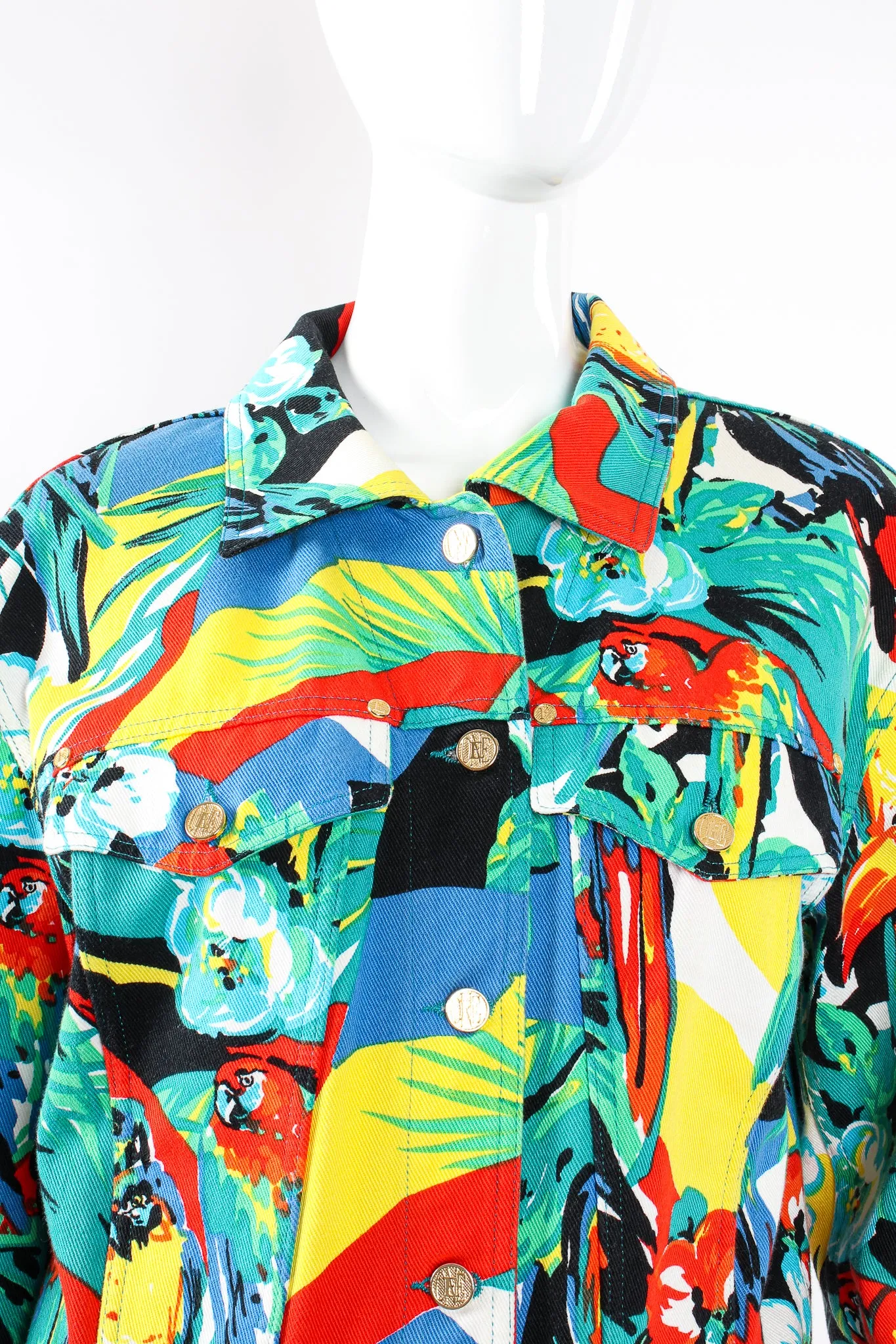 Tropical Parrot Denim Jacket & Pant Set