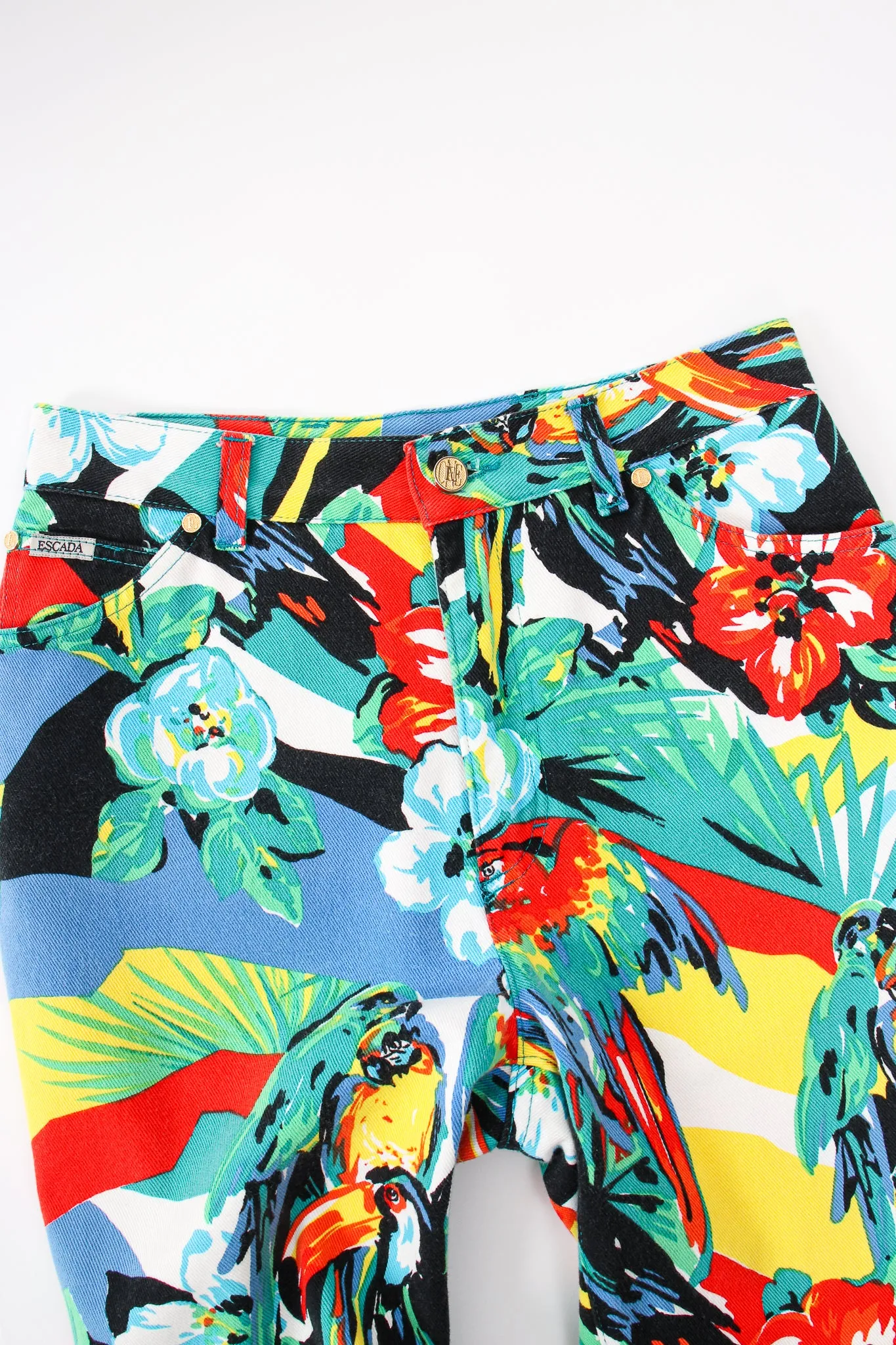 Tropical Parrot Denim Jacket & Pant Set