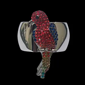 Tropical Parrot Napkin Ring Featuring Premium Crystal | Set of 4