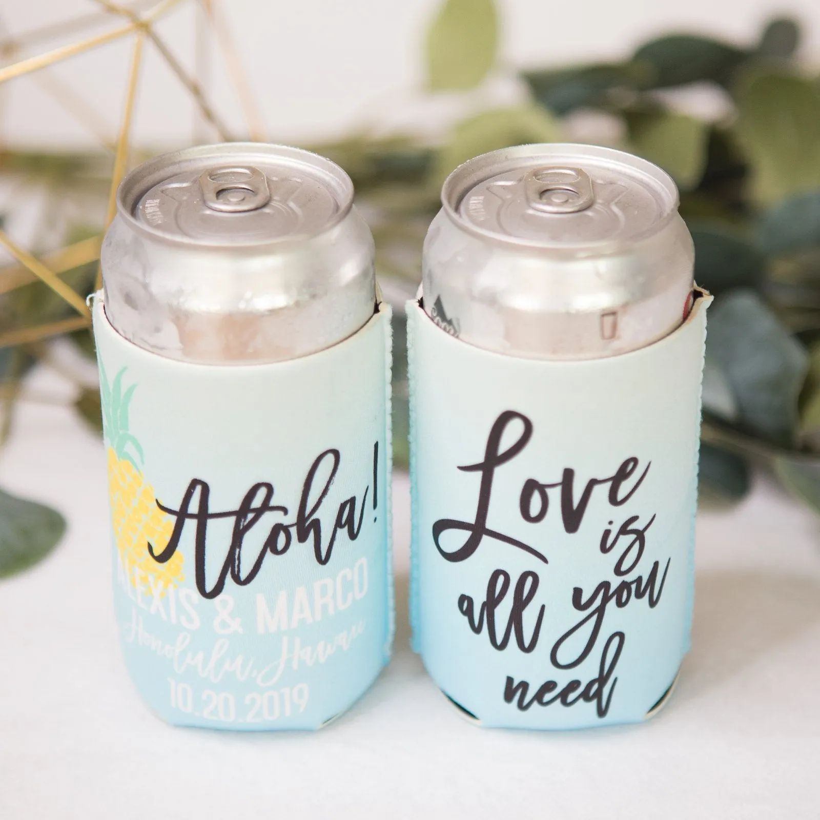Tropical Wedding Drink Koozies