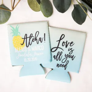 Tropical Wedding Drink Koozies
