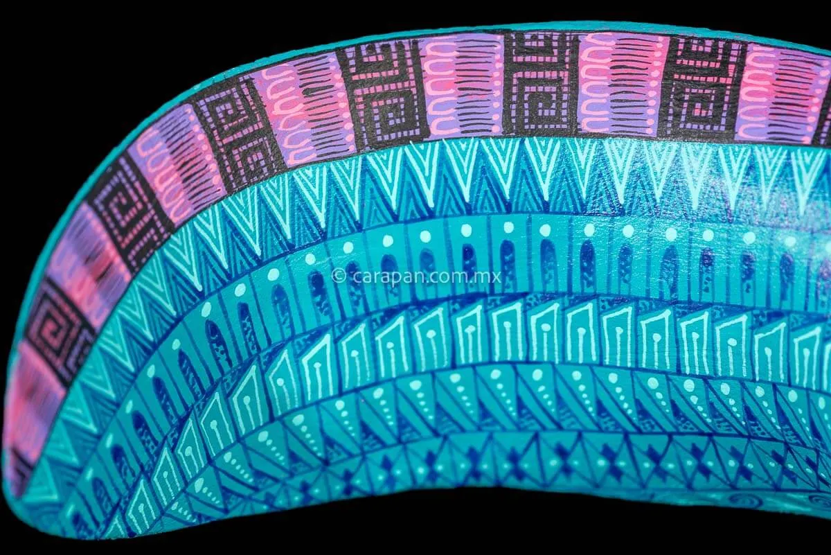 Turquoise Axolotl Mexican Wood Carving Alebrije
