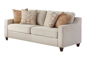 Upholstered Cushion Back Sofa in Beige