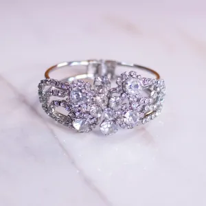 Vintage Art Deco Hinged Rhinestone Clamper Bracelet