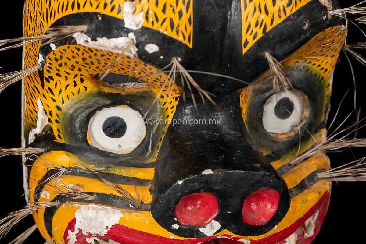 Vintage Jaguar Dance Mexican Mask Tecuani