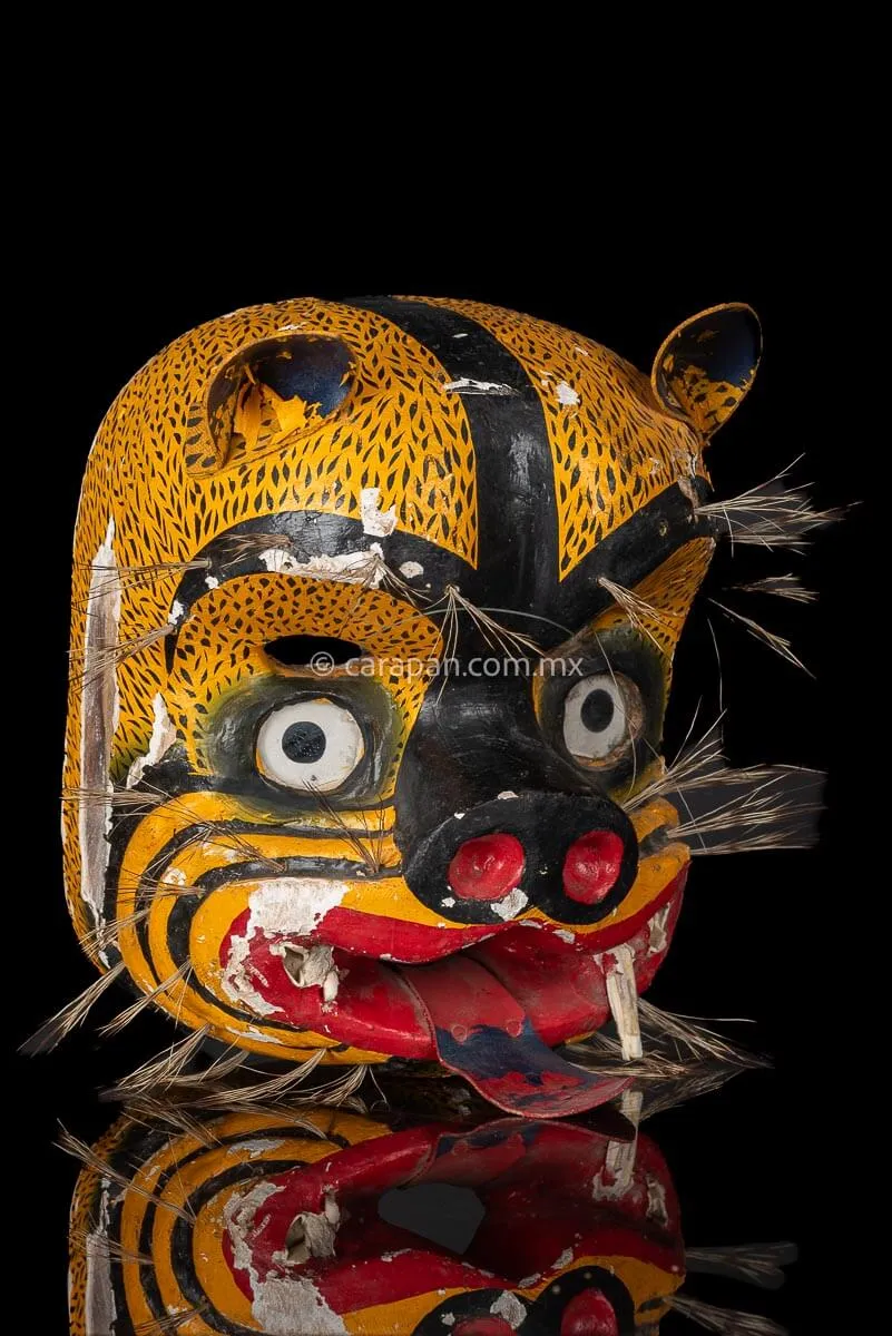 Vintage Jaguar Dance Mexican Mask Tecuani