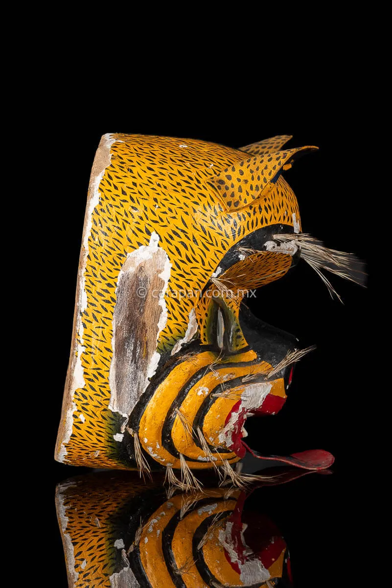 Vintage Jaguar Dance Mexican Mask Tecuani