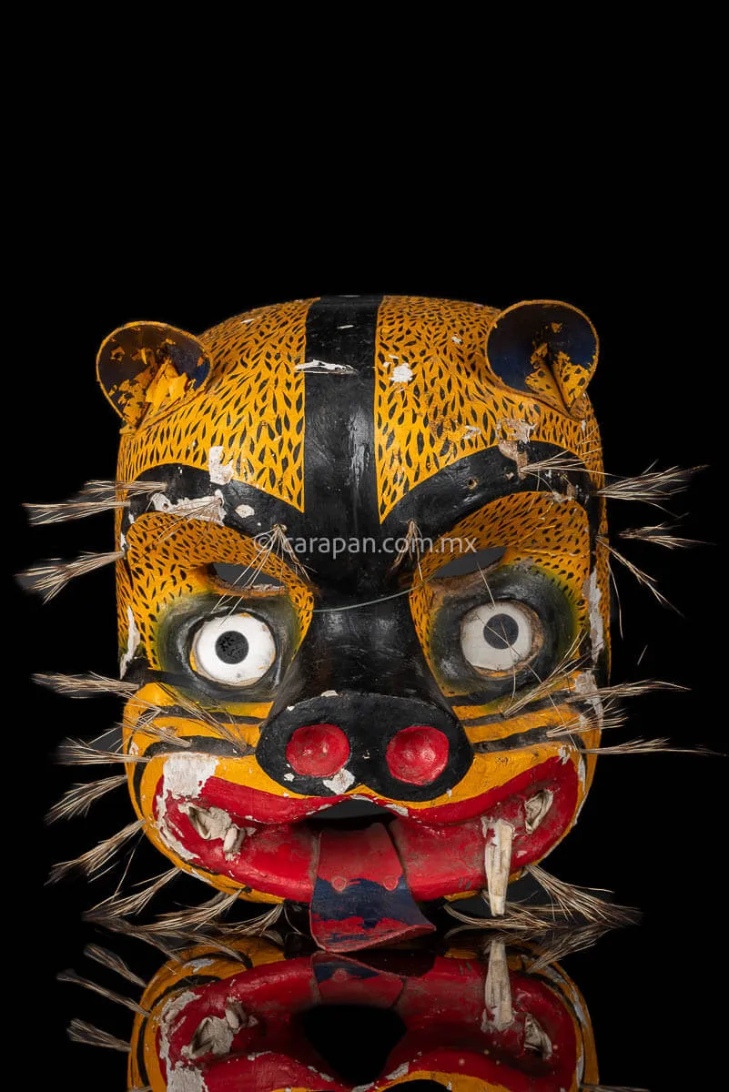 Vintage Jaguar Dance Mexican Mask Tecuani