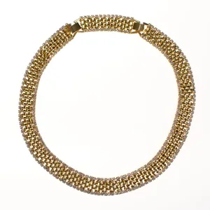 Vintage Kenneth Jay Lane Cafe Society Gold Flat link Chain Necklace