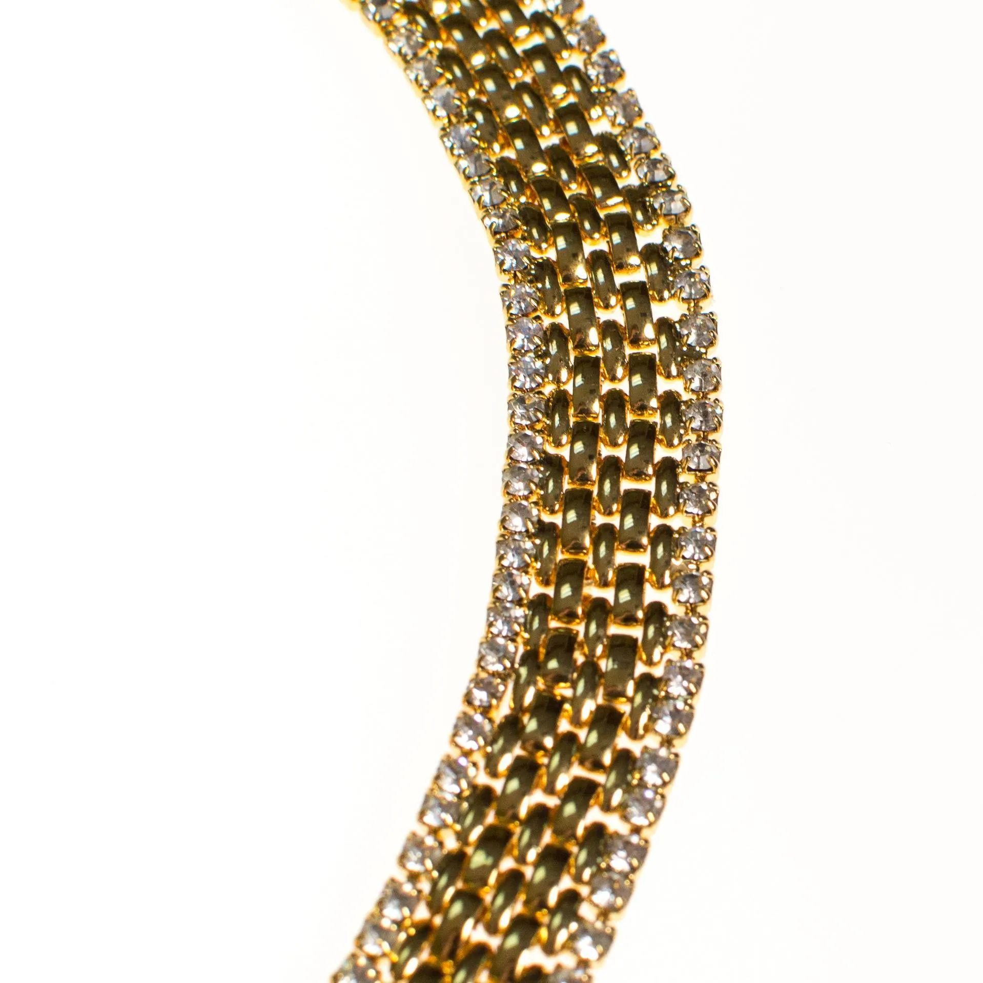 Vintage Kenneth Jay Lane Cafe Society Gold Flat link Chain Necklace