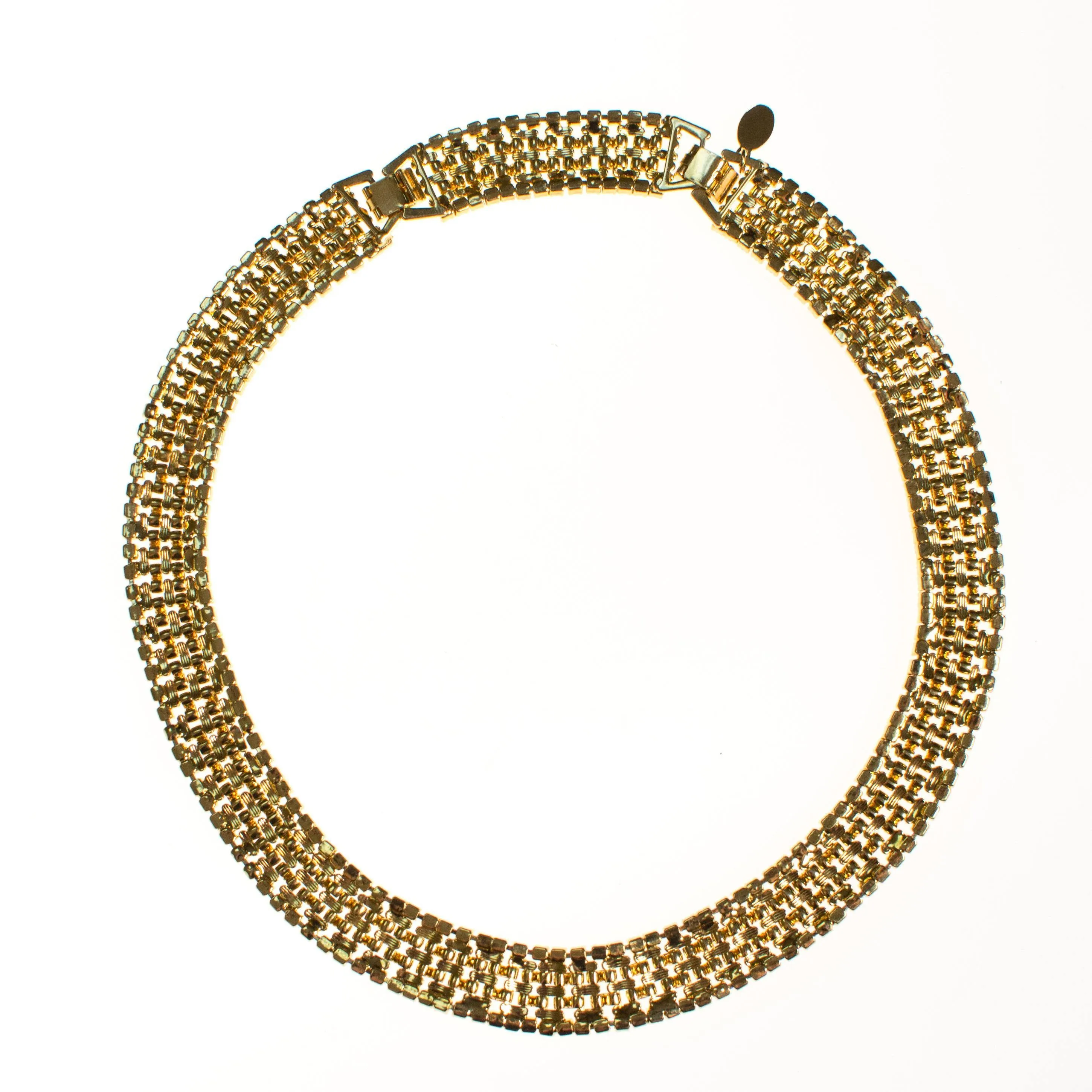 Vintage Kenneth Jay Lane Cafe Society Gold Flat link Chain Necklace