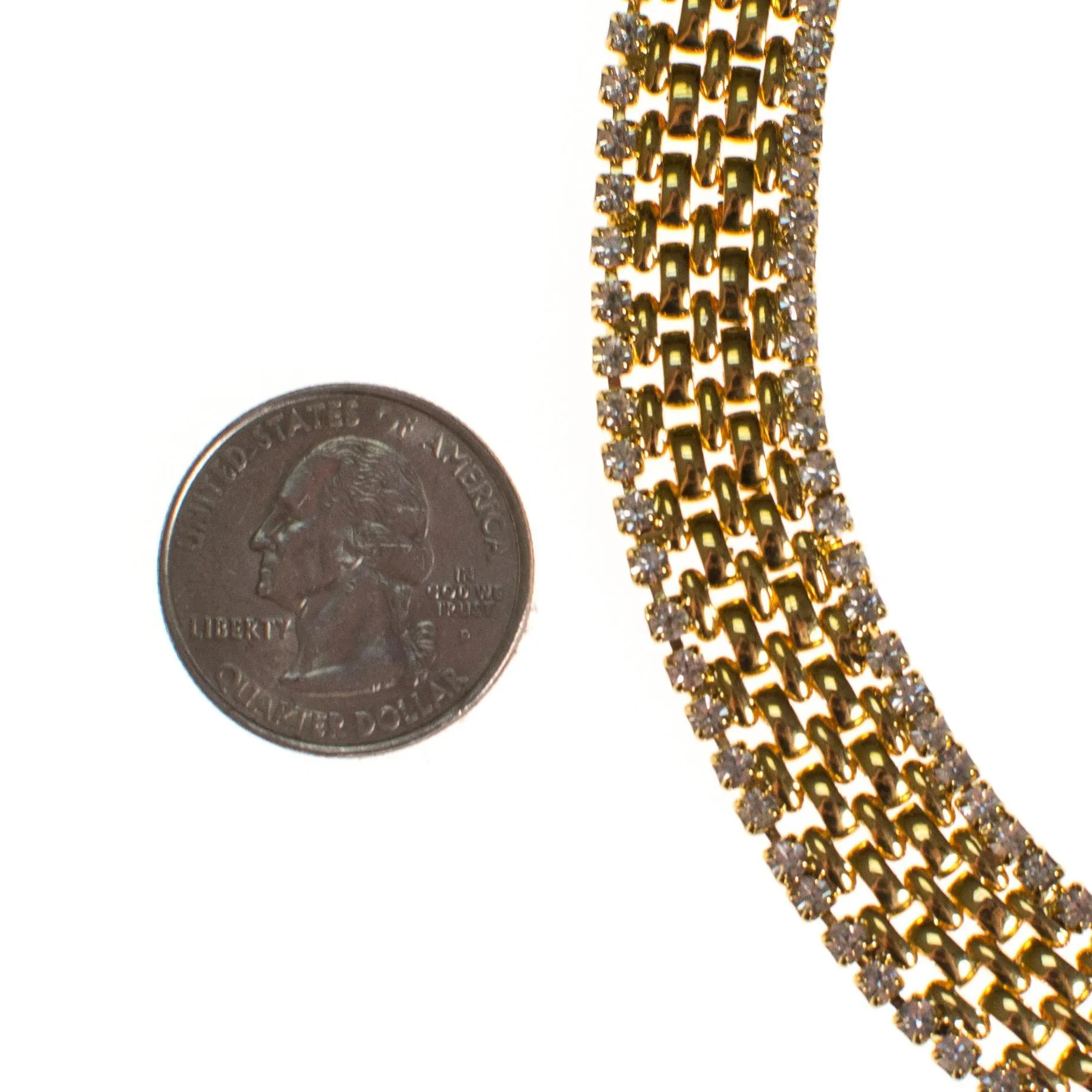 Vintage Kenneth Jay Lane Cafe Society Gold Flat link Chain Necklace