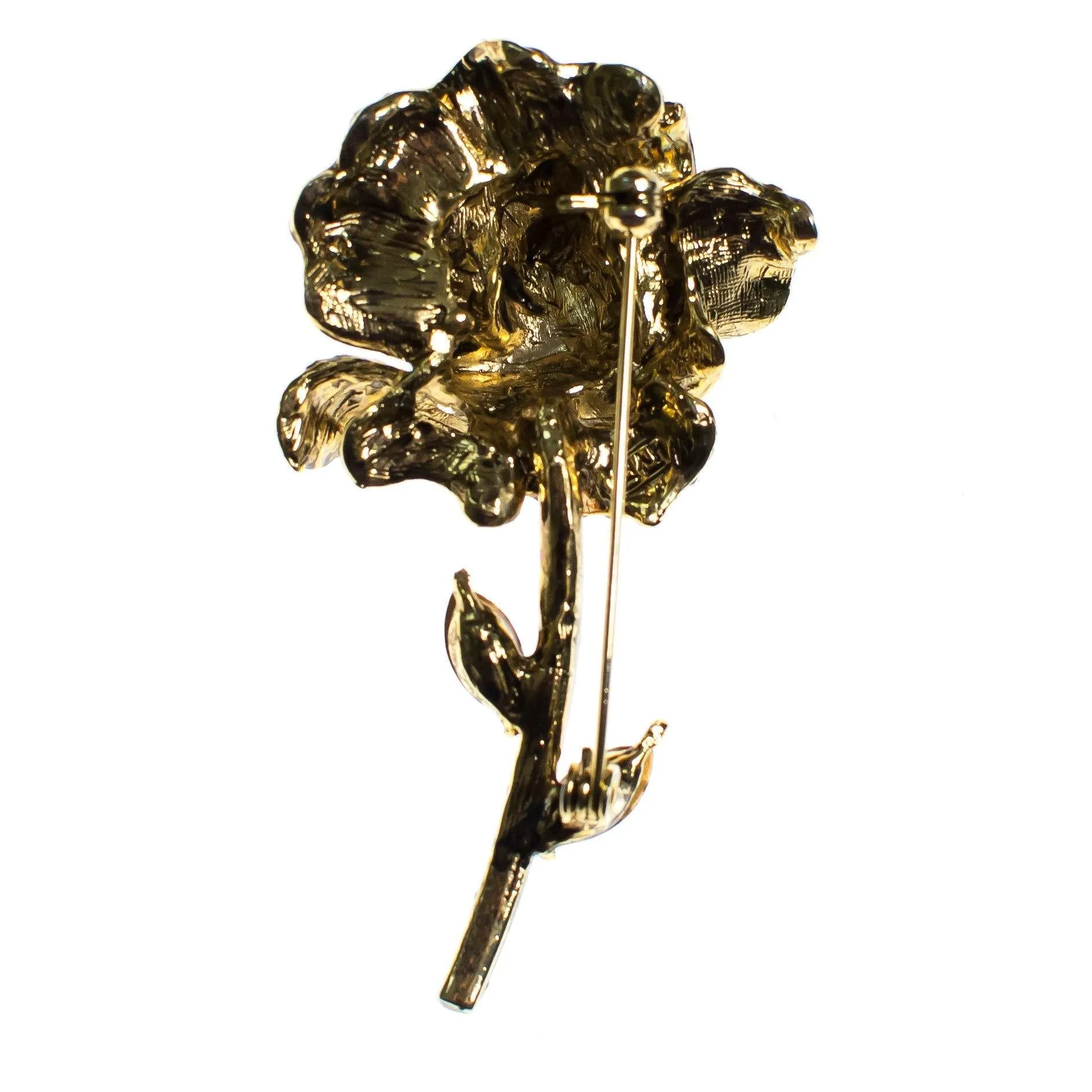 Vintage Sparkling Aurora Borealis Rhinestone Rose Brooch