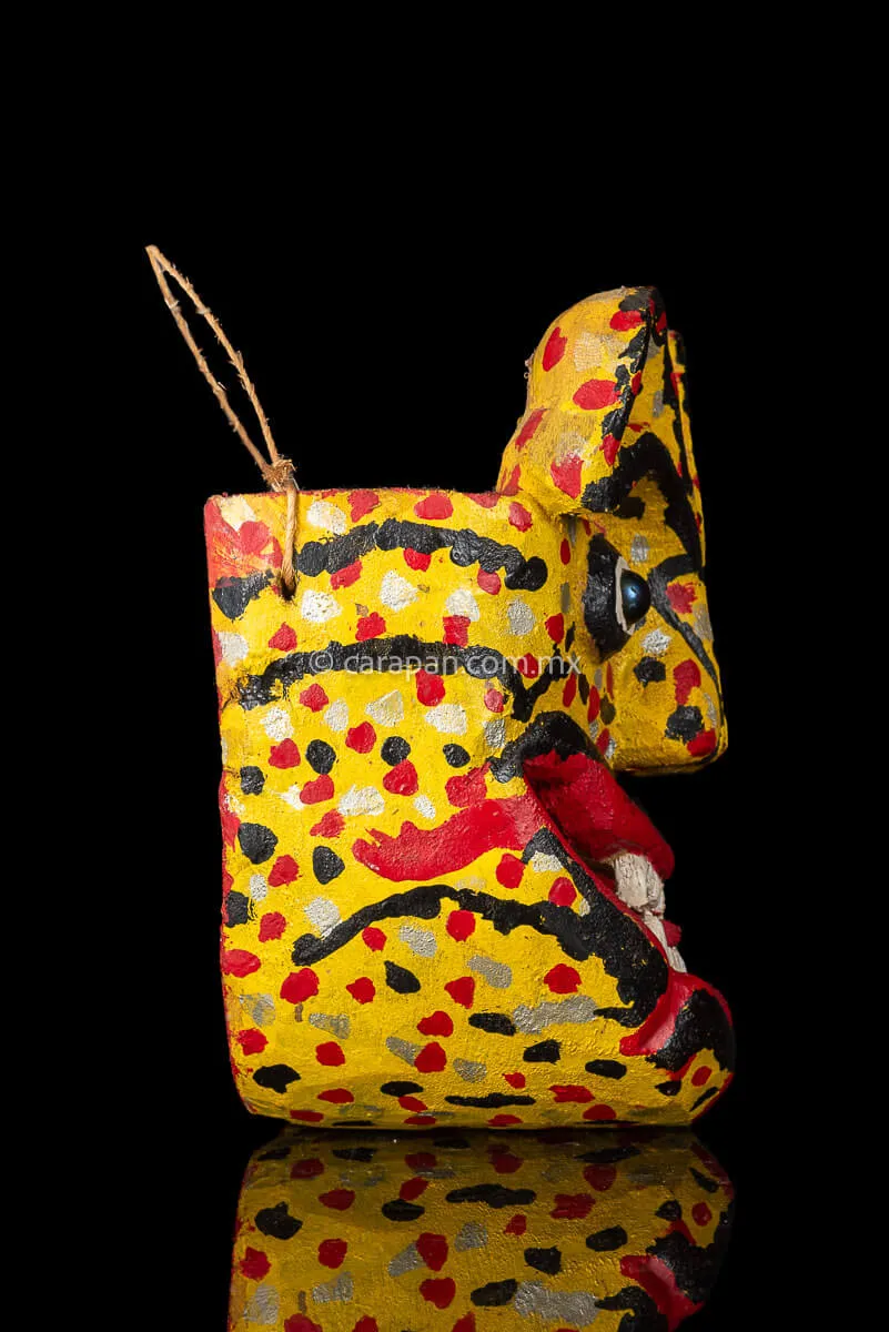 Vintage Tecuani Dance Jaguar Wooden Mask