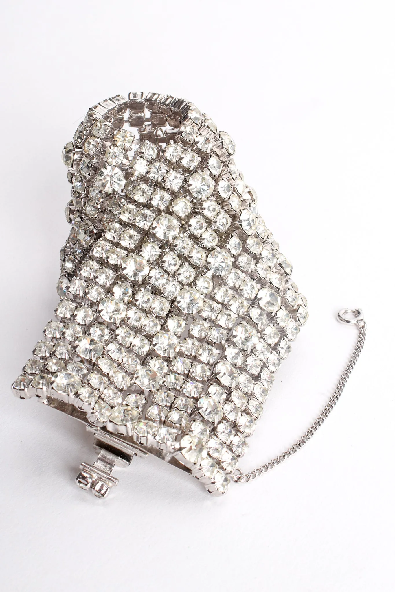 Wavy Crystal Rhinestone Cuff Bracelet