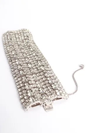 Wavy Crystal Rhinestone Cuff Bracelet