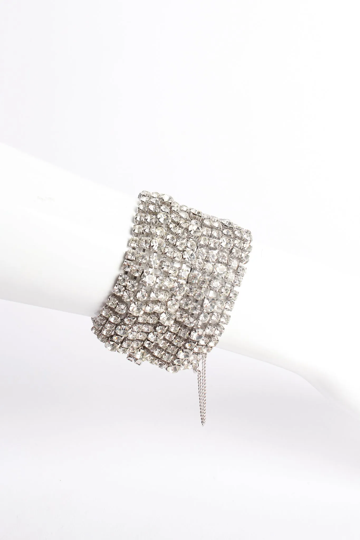 Wavy Crystal Rhinestone Cuff Bracelet