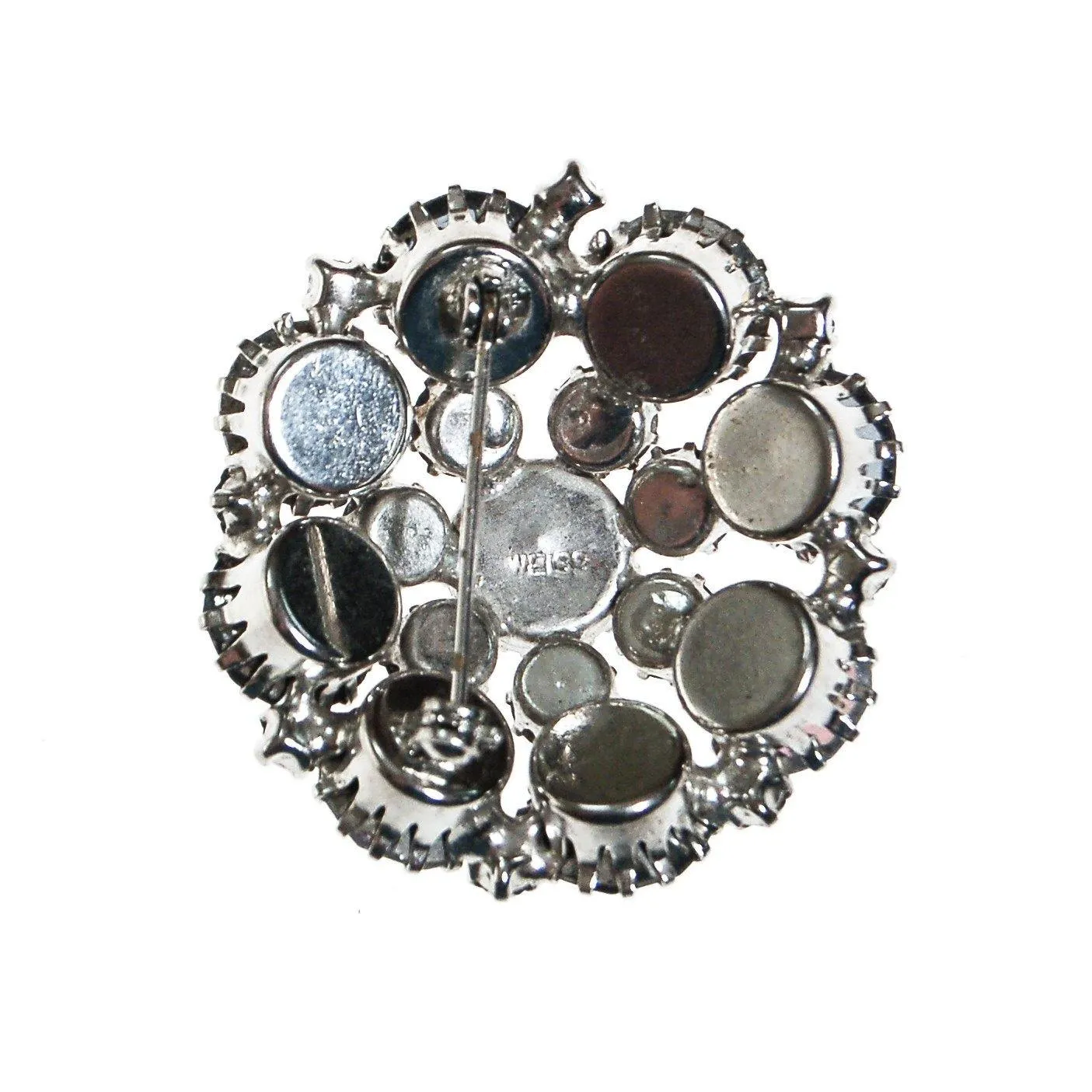 Weiss Sapphire Blue Rhinestone Brooch