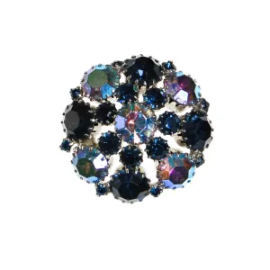 Weiss Sapphire Blue Rhinestone Brooch