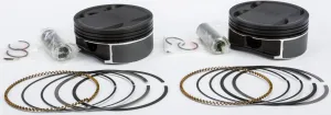 Wiseco K2787 K Black Edition Piston Kit (124in.,Dished -9cc) - 4.250in. Bore, 11:1 Compression