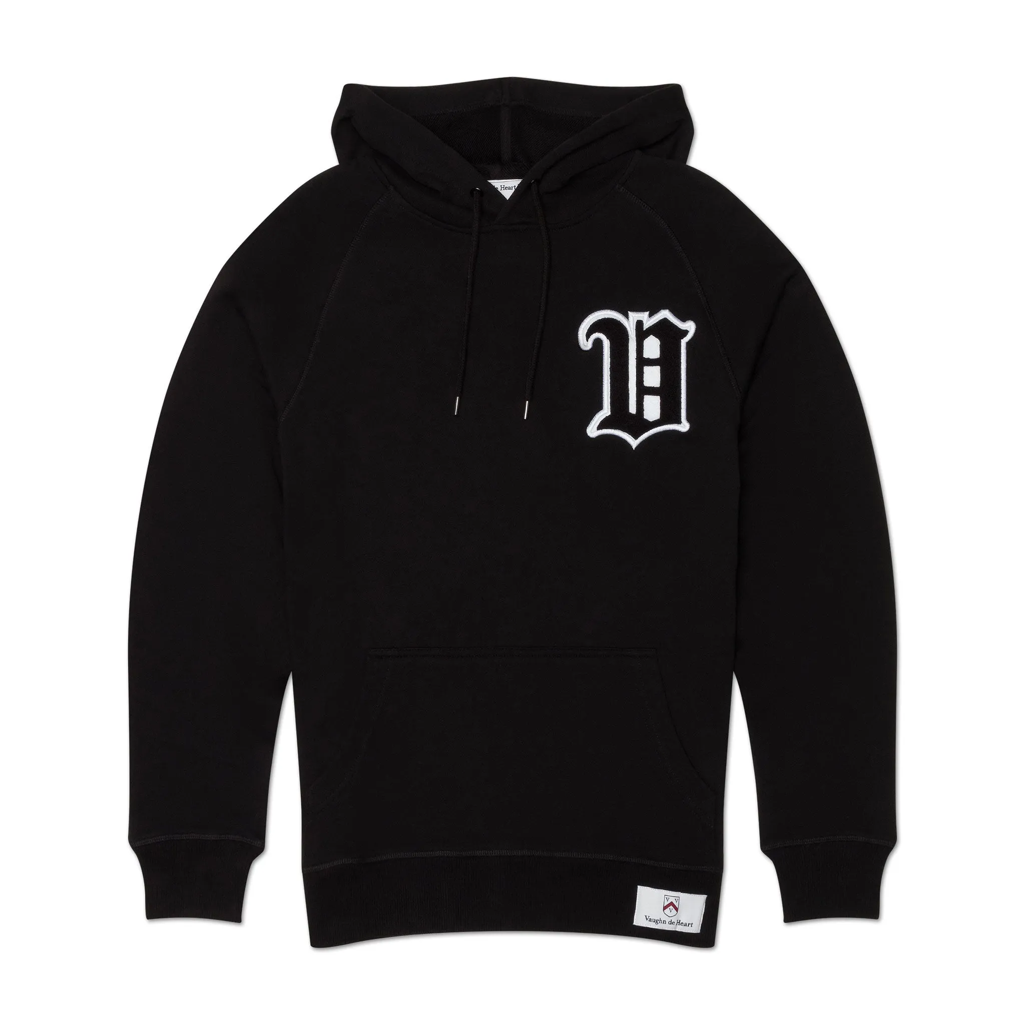 Women's - House of V - Black Varsity Chenille Patch Pullover Hoodie