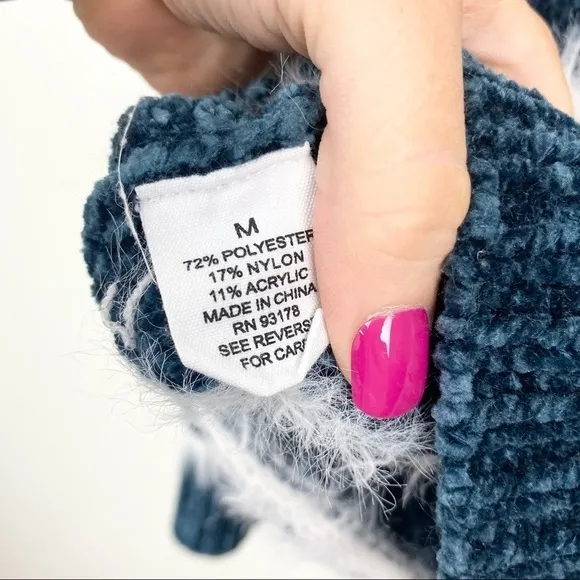 Workshop | Blue and White Striped Chenille Sweater