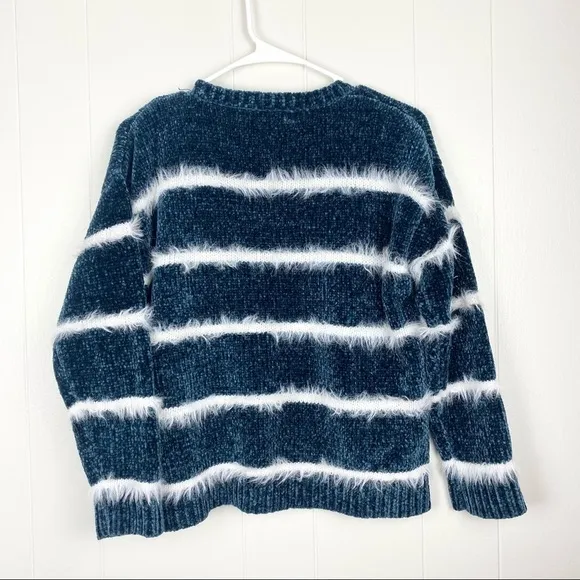 Workshop | Blue and White Striped Chenille Sweater