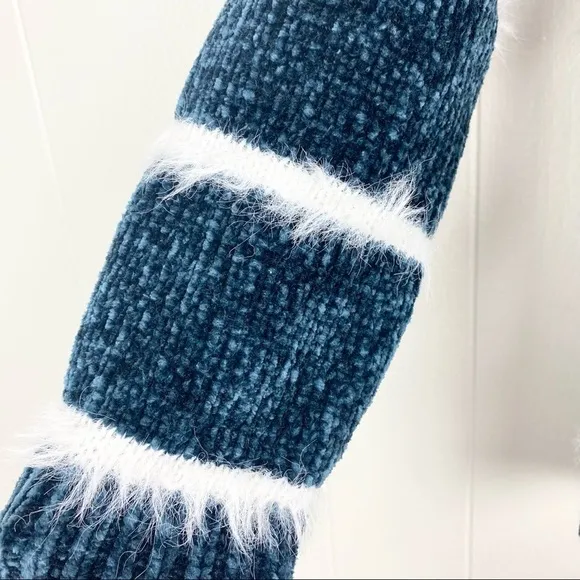 Workshop | Blue and White Striped Chenille Sweater