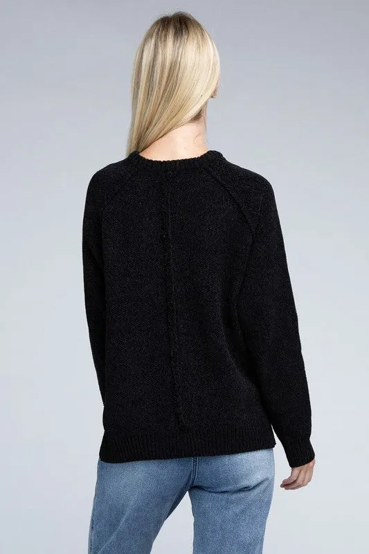 ZENANA Raglan Chenille Sweater