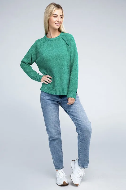 ZENANA Raglan Chenille Sweater